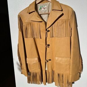 Vintage Tregos Westerner Leather Jacket with fringe.
